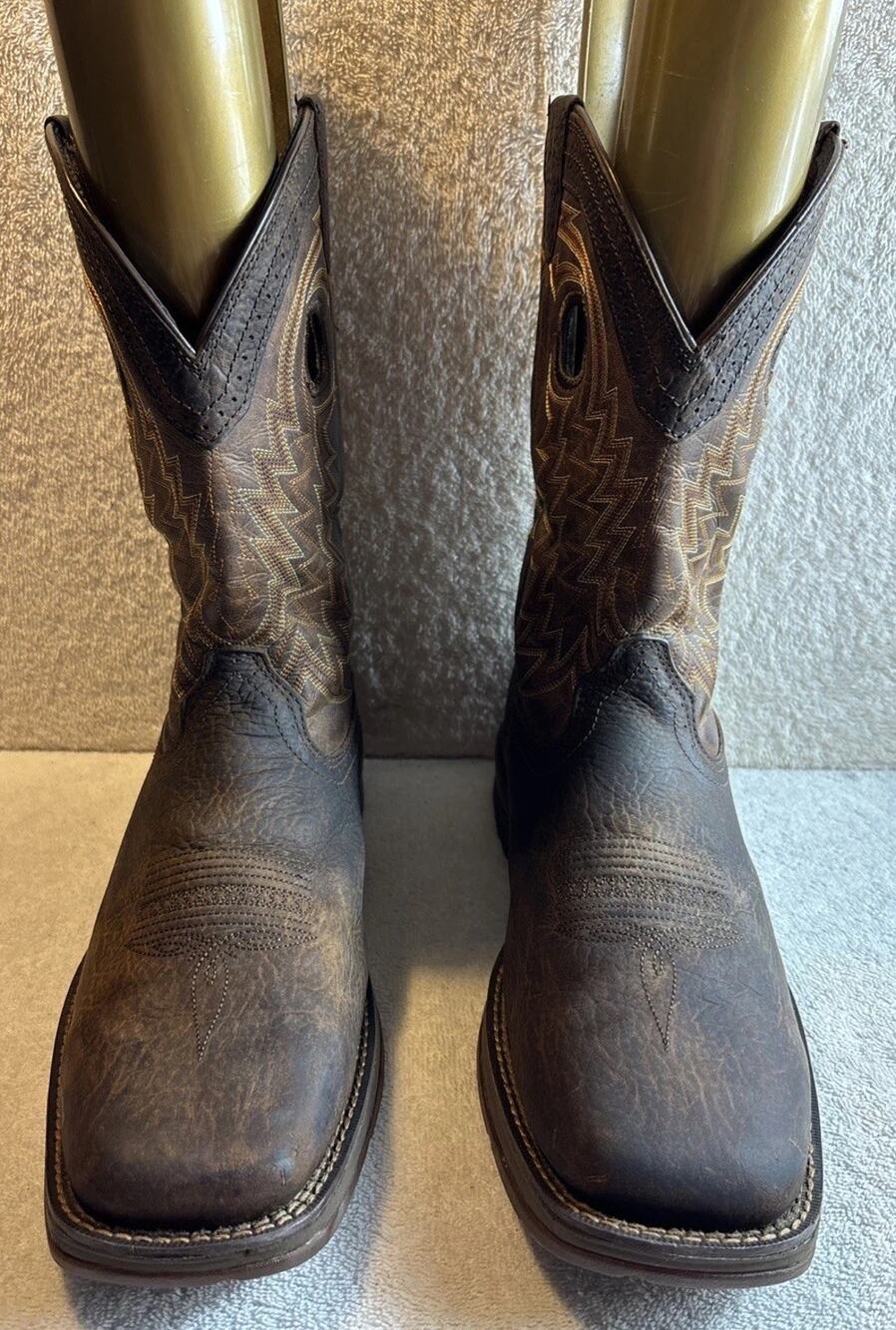 Durango Rebel Pull On Square Toe Cowboy Mens Brown Casual Boots Size 12 M